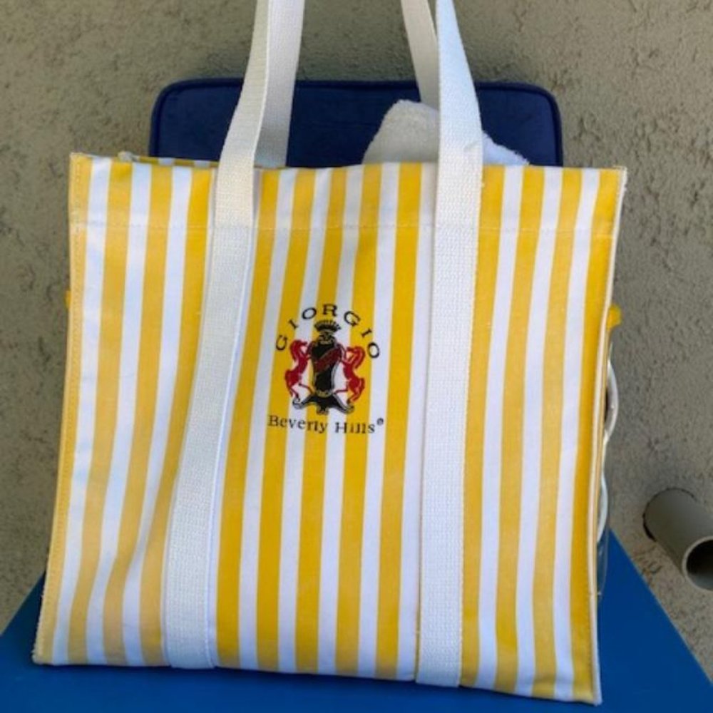 1980s vintage Giorgio of Beverly Hills Beach Tote with waterproof lining